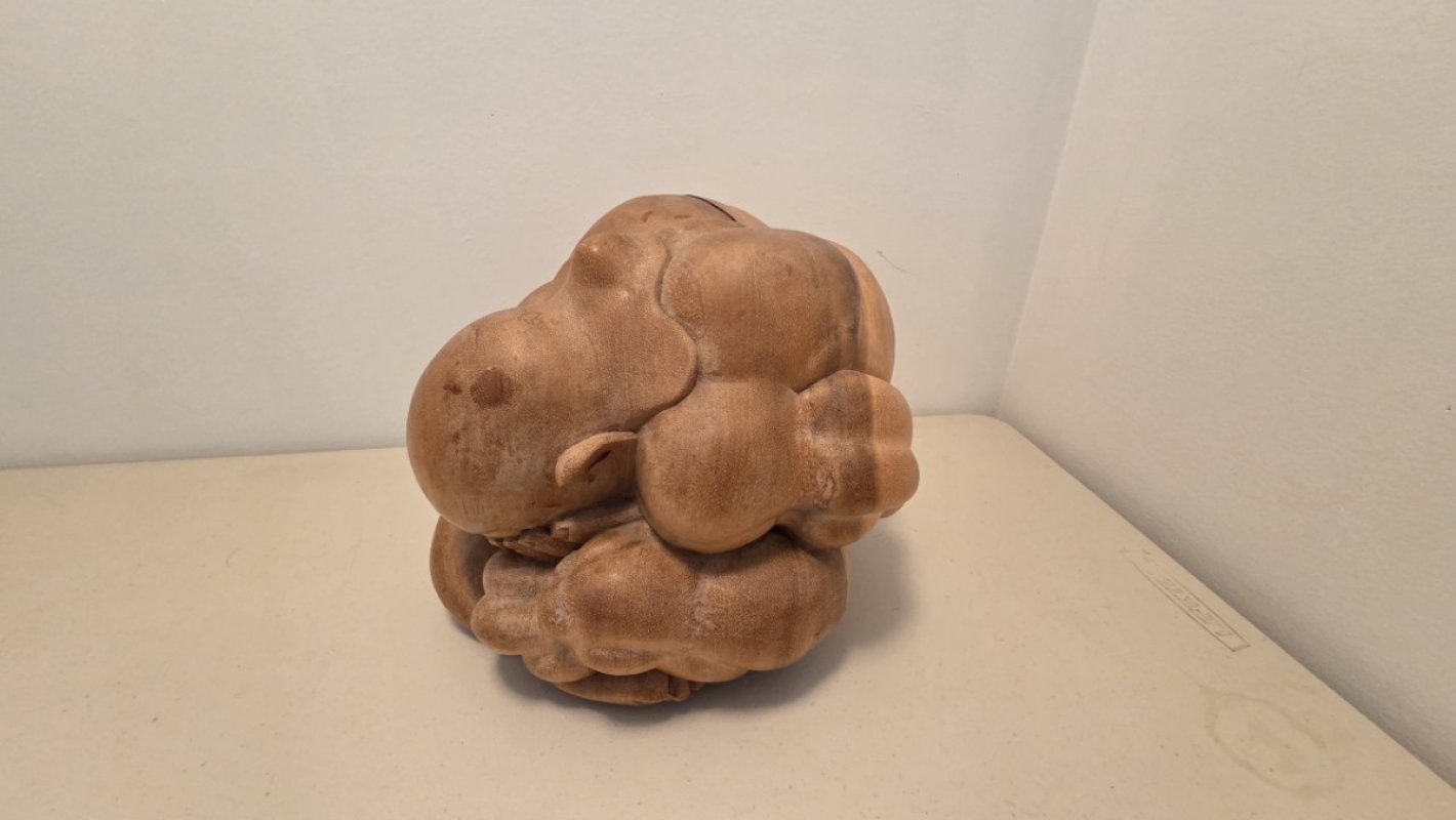 Wooden Praying Monk