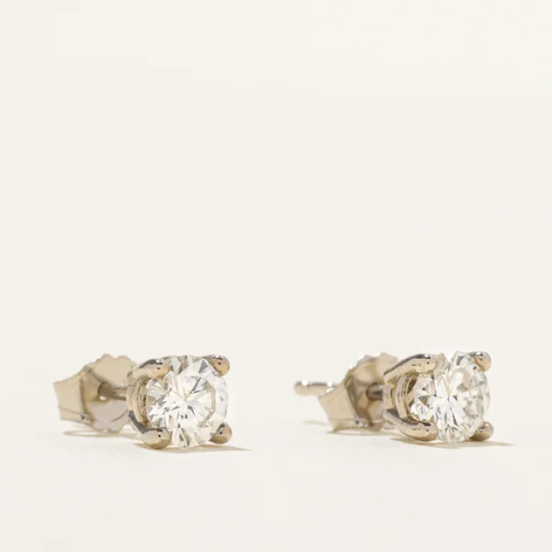 '100 Ways' White Gold Diamond Stud Earrings