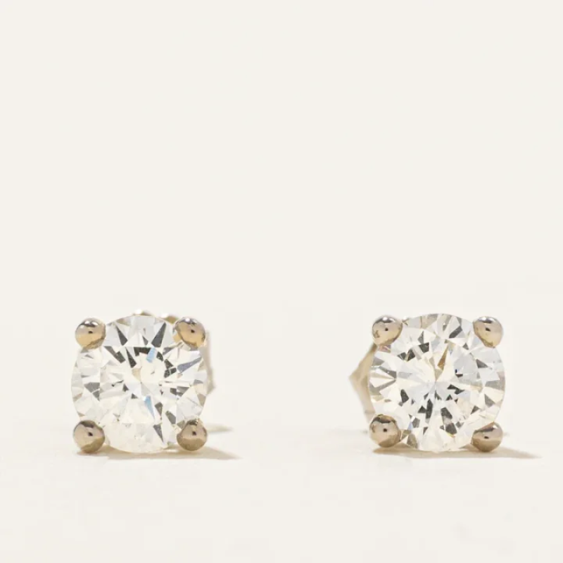 '100 Ways' White Gold Diamond Stud Earrings