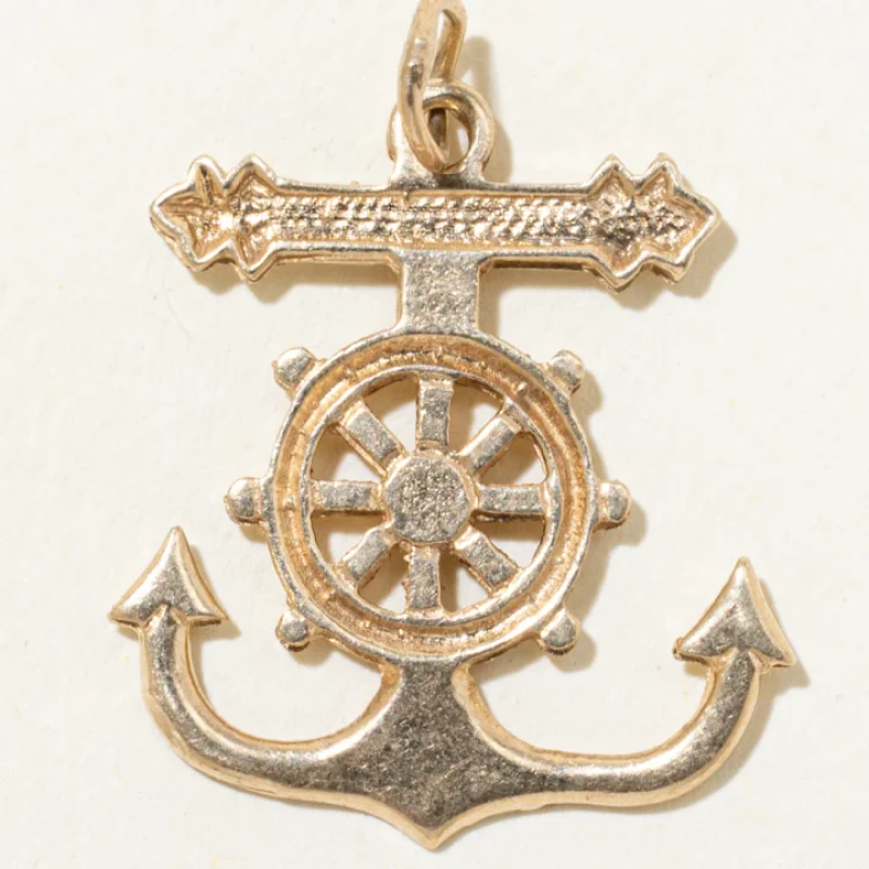 10k Yellow Gold Ship Anchor Charm