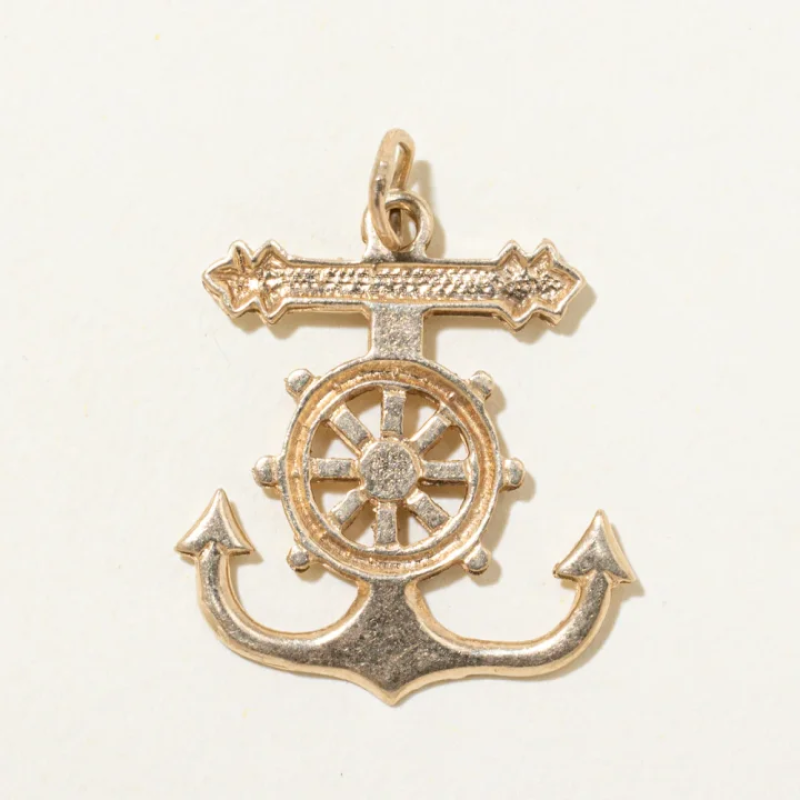 10k Yellow Gold Ship Anchor Charm