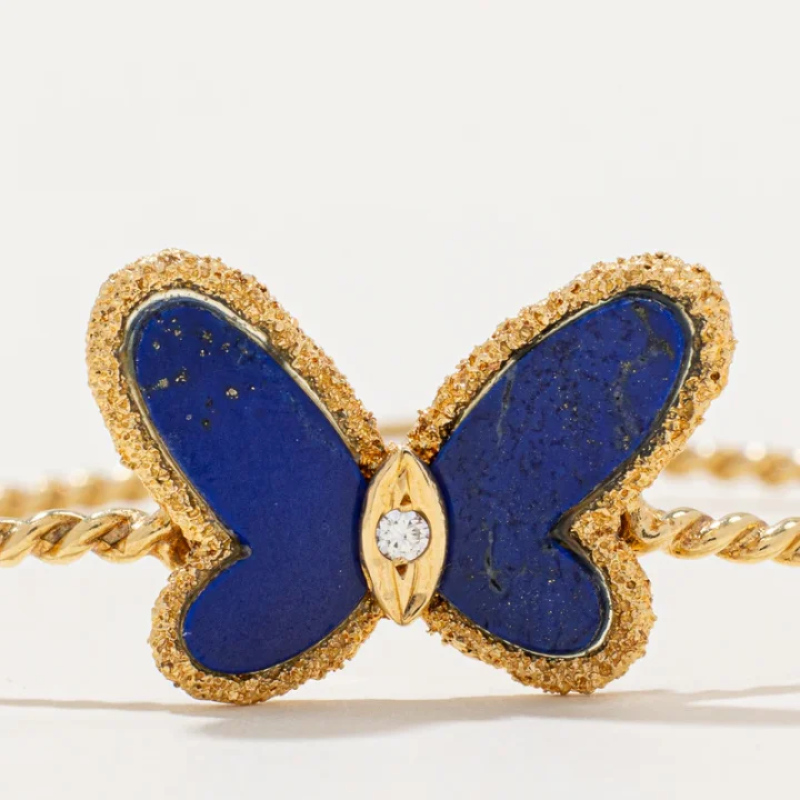 'Van Cleef & Arpels' 1970s Vintage Flying Beauties Lapis Lazuli Bracelet