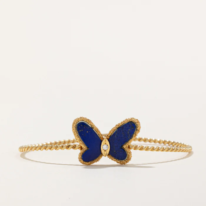 'Van Cleef & Arpels' 1970s Vintage Flying Beauties Lapis Lazuli Bracelet