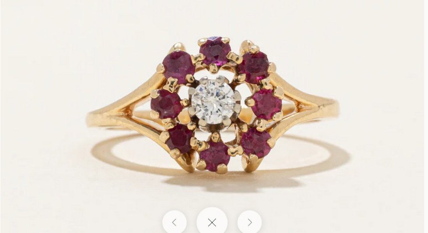 Diamond & Ruby Halo Ring
