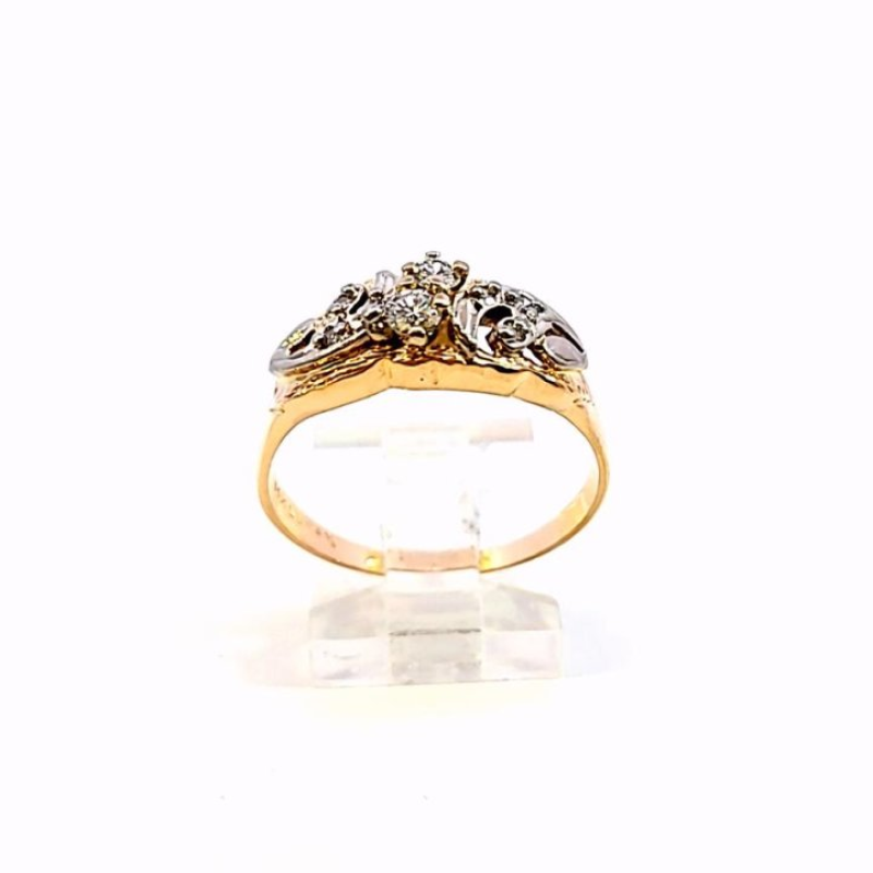 Diamond Fashion Ring 8 Diamonds .26 Carat T.W. 14K 2 Tone Gold 4.36g