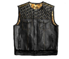Golden Dragon Leather Club Vest